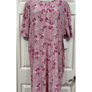 Not A Morning Person Soft  Nightshirt Pink Ribbon Print Plus Size OS 1X 2X 3X
